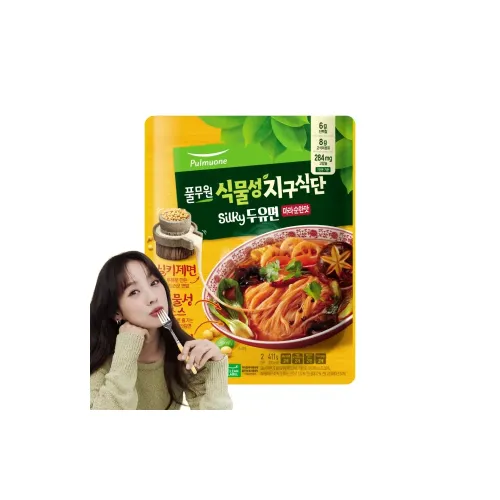 풀무원 식물성지구식단 실키 두유면 마라순한맛 2인분 411g